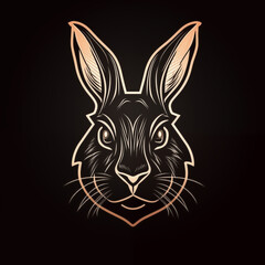 Bunny Elegance: Mascot Head Illustration Logo