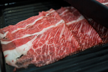 Wagyu beef slice for shabu shabu restaurants