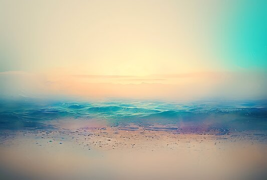 Beautiful sunset over the sea. Filtered image processed vintage effect.