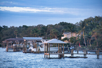 Sunset on the Indian River in Indialantic Florida