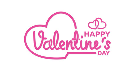 Happy Valentine's Day handwritten text calligraphy vector illustration. Great for greeting cards, banners, posters, celebrations, and TV shows