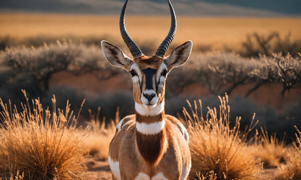 Majestic Antelope: A Breathtaking Wildlife Portrait through the Lens of AI-Enhanced Photography