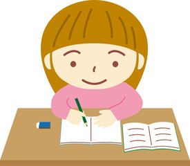 勉強する女の子

