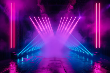 event or stage with high beams