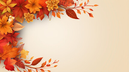 autumn round background wreath or frame