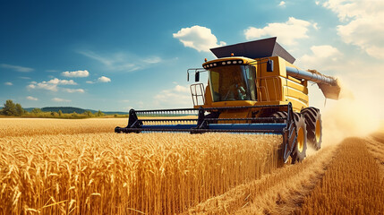 Fototapeta premium combine harvester agriculture machine harvesting