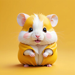 cute cartoon yellow hamster