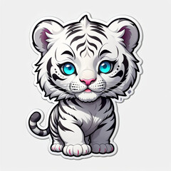 Fototapeta premium white tiger sticker #14