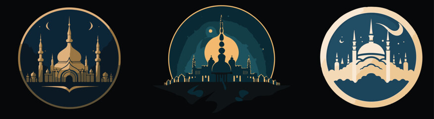 mosque illustration, for logos or other vector illustration needs - obrazy, fototapety, plakaty