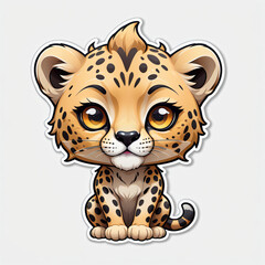 cartoon baby cheetah sticker