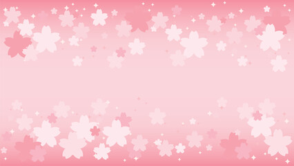 桜が満開のイメージのベクターイラスト（16：9背景用） 