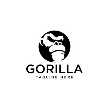 angry gorilla head logo template vector. gorilla head logo emblem. gorilla vector logo template. ape logo template