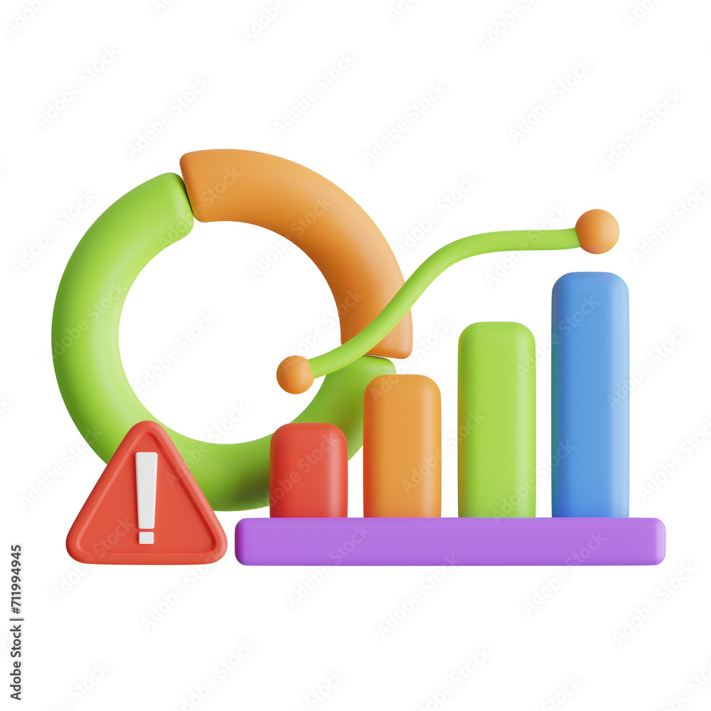 Poster 3d analytics model driving business decisions with data. 3d illustration, 3d element, 3d rendering. 