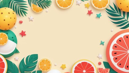 Illustration of a Cute Summer Fun Backdrop