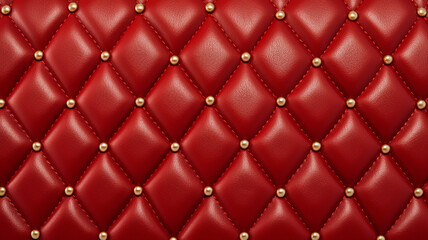 Fototapeta premium red diamond pattern embossed leather pattern with gold diamond detail, puffy foam leather for purse.