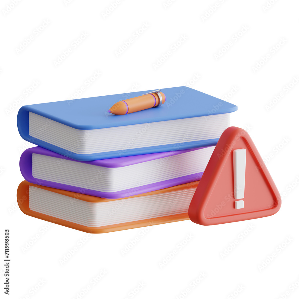 Poster 3d book model knowledge for success. 3d illustration, 3d element, 3d rendering. 3d visualization iso