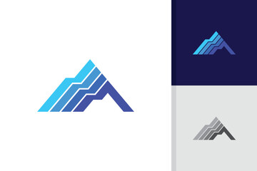 simple mountain logo design vector template