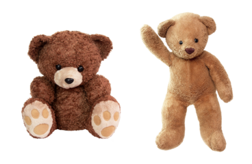 Brown teddy bear baby toy isolated on transparent background.PNG format