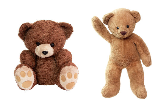 Naklejki Brown teddy bear baby toy isolated on transparent background.PNG format