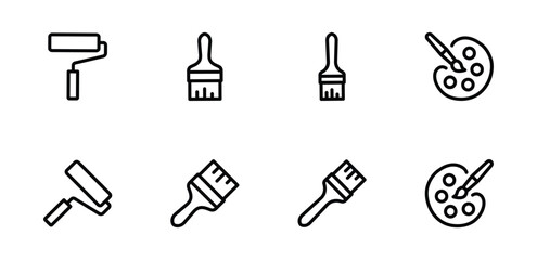 Set of Brushes and Painting icon Vector For Web and mobile apps