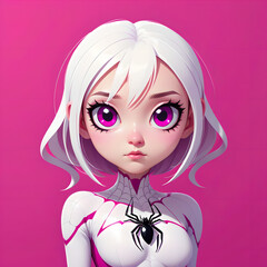 cartoon white spider girl #1