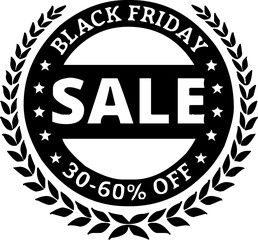 Black Friday Sale logo for advertising, icon, discount tag, level, vector logo template. stock image