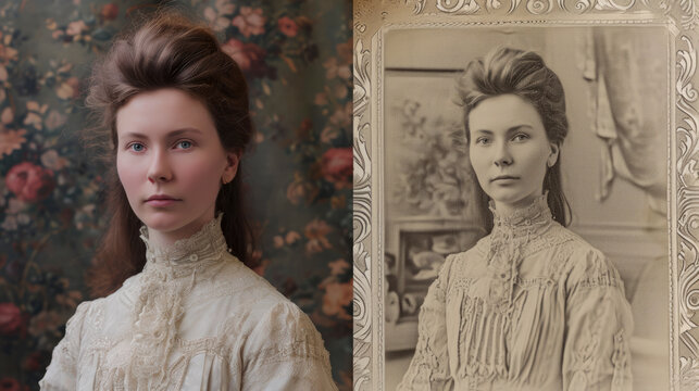 AI-Enhanced Restoration of a Victorian-Era Portrait