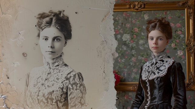 AI-Enhanced Restoration of a Victorian-Era Portrait