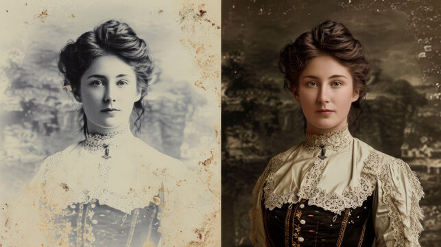 AI-Enhanced Restoration of a Victorian-Era Portrait