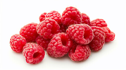Ripe sweet raspberries isolated on a white background 