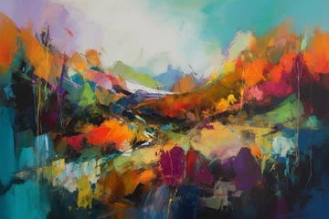 Türaufkleber Captivating abstract landscape with vibrant hues. Generative AI © Isabella