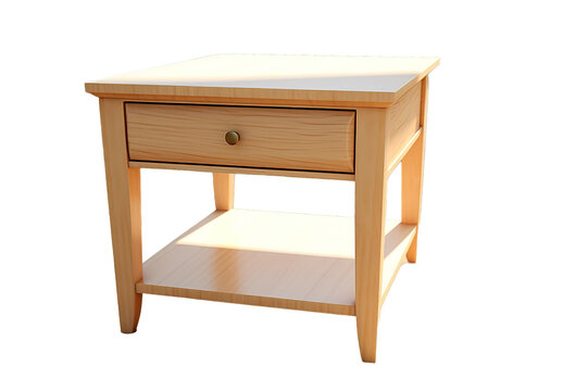 Solid wood double drawer bedside table