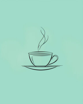 An ultra-minimalistic social media image for National Hot Tea, coffee, hot coco, hot liquid day