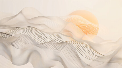 Abstract Sunrise Over Textured Waves