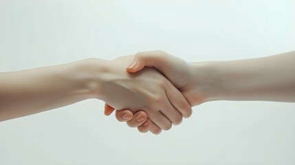 Portrait of shaking female hands on white background, background image, generative AI