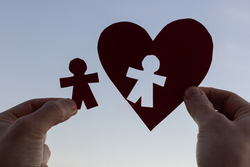 Breakup, divorce or loss concept, broken heart in relationship, loosing loved one