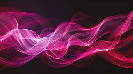 Abstract fuchsia background poster with dynamic waves. Technology network vector illustration.