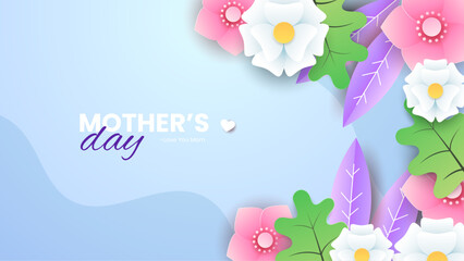 Colorful colourful vector happy mother's day background design with heart. Happy mothers day event poster for greeting design template and mother's day celebration