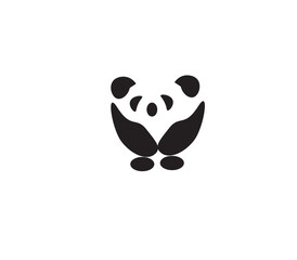 panda with heart