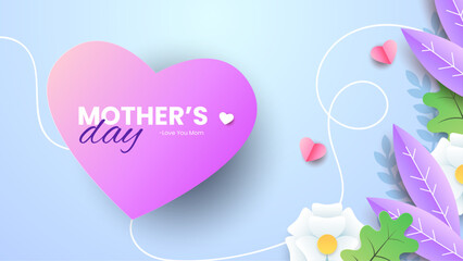 Colorful colourful happy mother's day abstract background vector. Luxury minimal style. Happy mothers day event poster for greeting design template and mother's day celebration