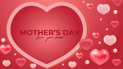 Pink red and white vector beautiful and simple style background for mother's day celebration. Happy mothers day event poster for greeting design template and mother's day celebration