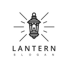 Ramadan lanterns logo. Famous line lantern, arabic lamps silhouettes vintage. vector illustration of lantern to ramadan
