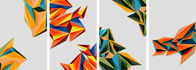 Triangle low poly mosaic posters. Vector illustration For Wallpaper, Banner, Background, Card, Book Illustration, landing page