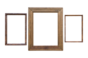vintage frames on white background, png