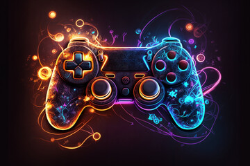 abstract video game controller artwork	