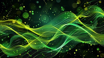 Abstract lime background poster with dynamic waves. Technology network vector illustration.