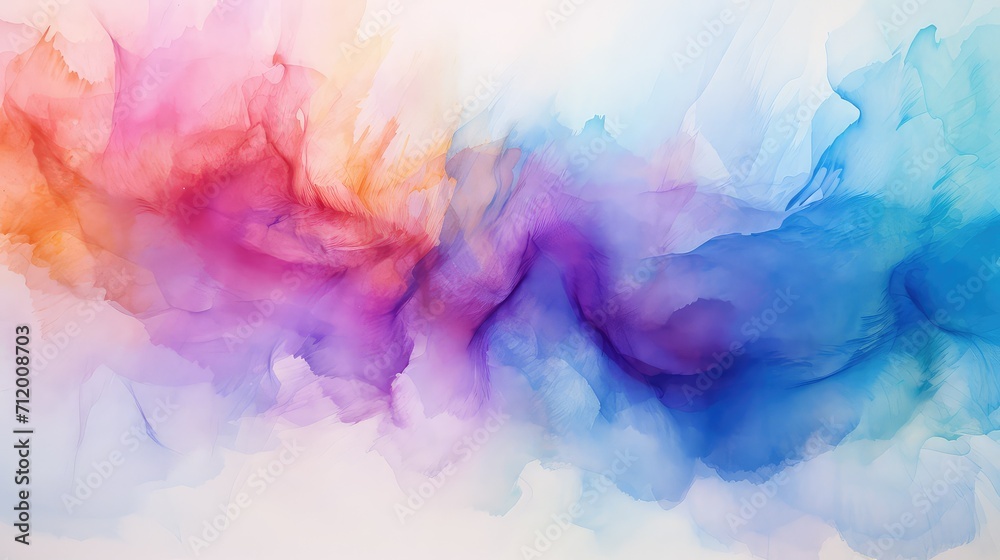 Poster vibrant watercolor rainbow background illustration abstract design, brushstrokes gradient, pastel texture vibrant watercolor rainbow background