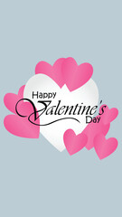 Happy valentines day. Vector banner, greeting card, flayer, poster,  with text Happy valentines day