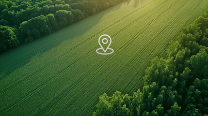 Aerial View of GPS-Registered Land Plot: Real Estate Survey for Mapping and Location Identification