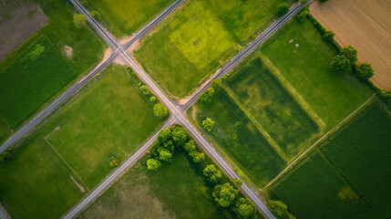 Aerial View of GPS-Registered Land Plot: Real Estate Survey for Mapping and Location Identification